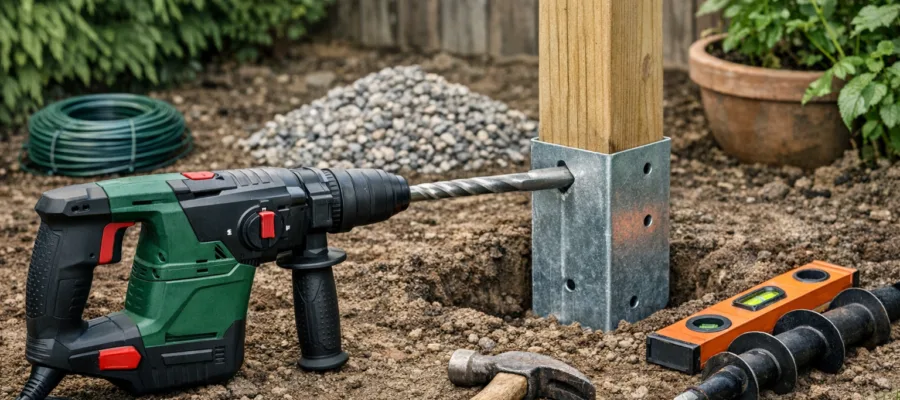 Eigene Gartenprojekte mit Bohrhammer: Pfosten setzen leicht gemacht
