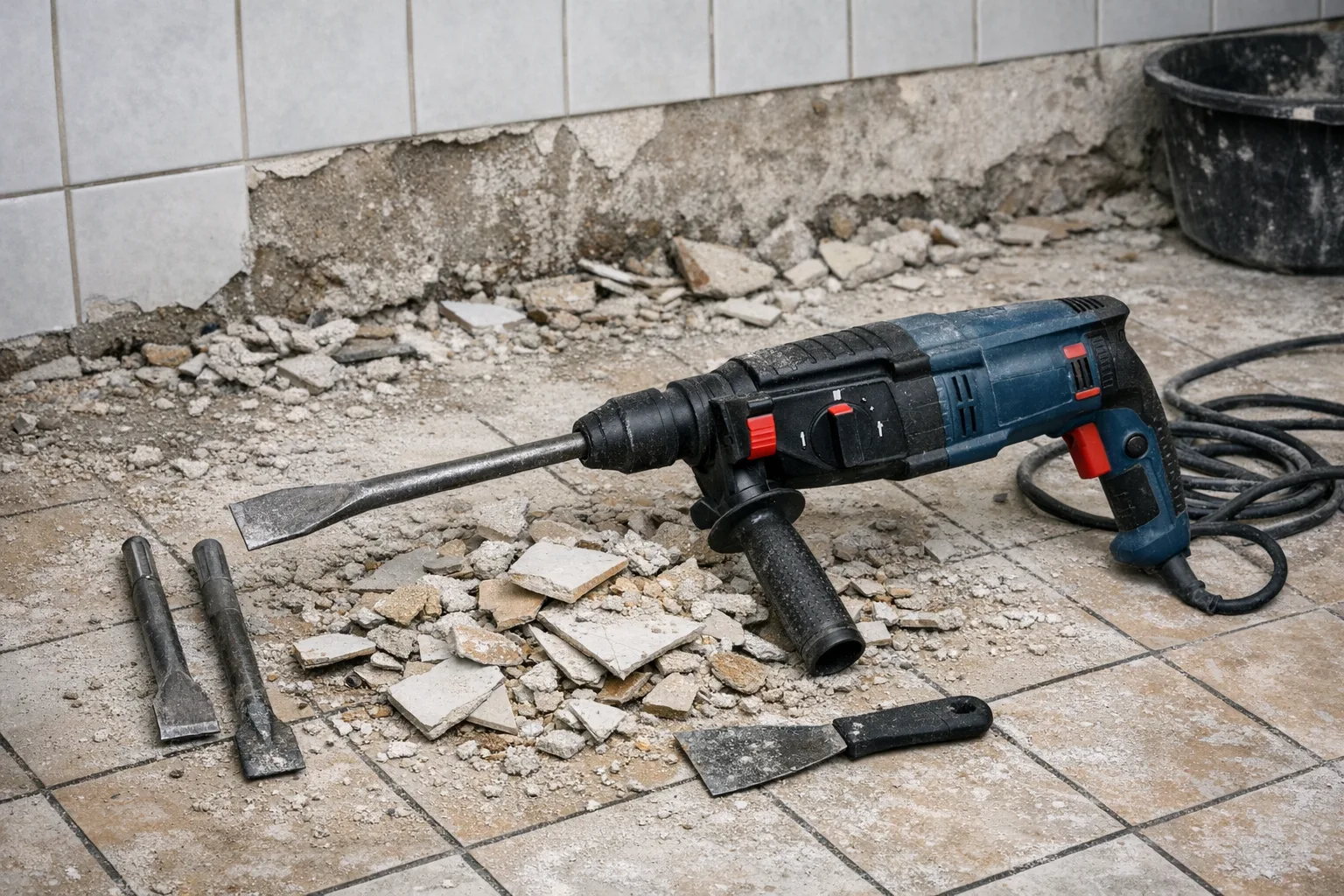 Wie Sie mit dem Bohrhammer Fliesen sicher entfernen